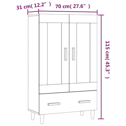 Komoda Betonově Šedá 70 X 31 X 115 Cm Kompozitní Dřevo