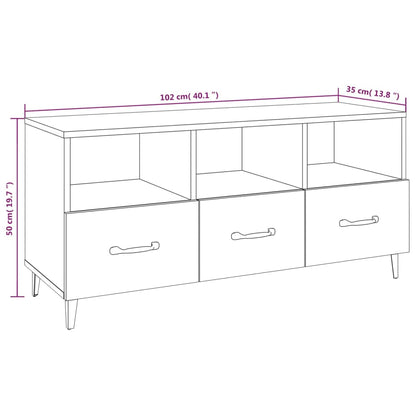 Tv Skříňka 102 X 35 X 50 Cm Kompozitní Dřevo