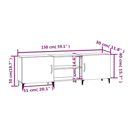 Tv Skříňka Betonově Šedá 150 X 30 X 50 Cm Kompozitní Dřevo