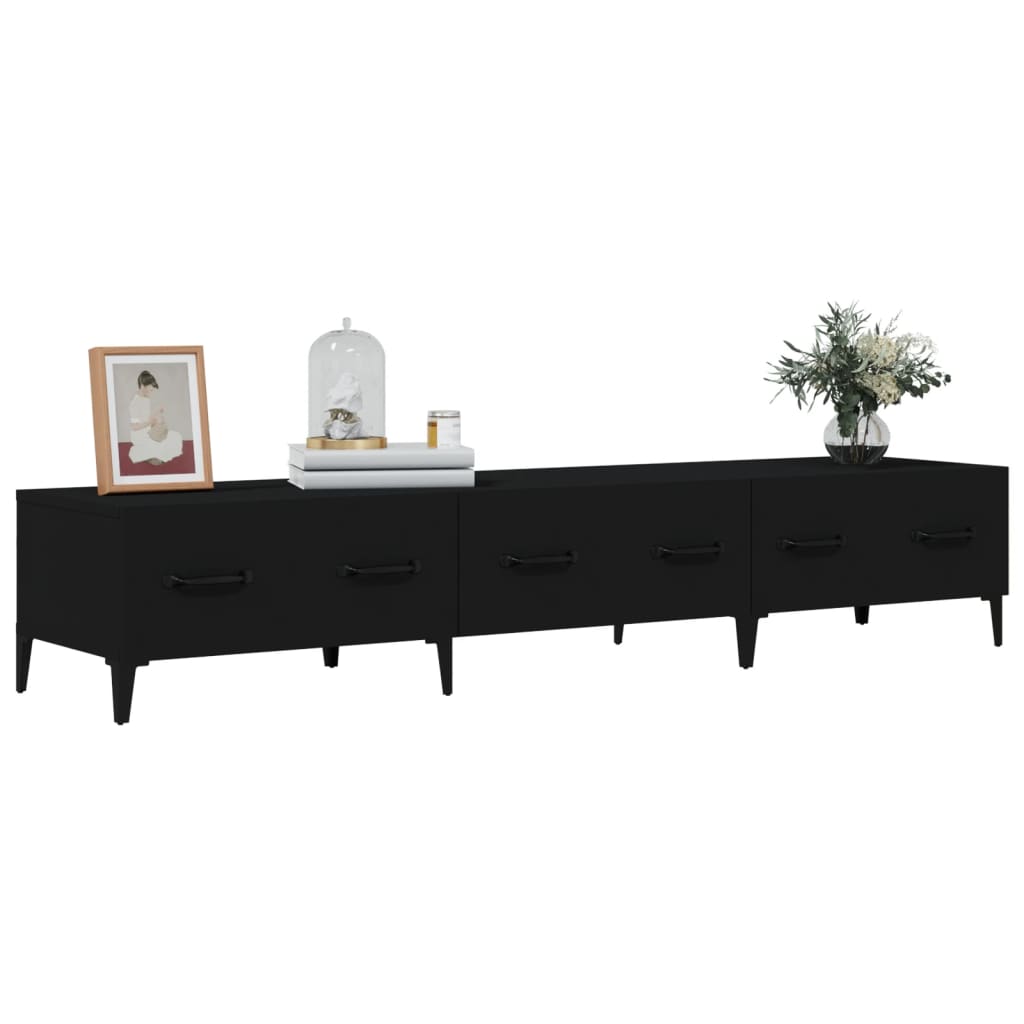 Tv Skříňka Černá 150 X 34,5 X 30 Cm Kompozitní Dřevo