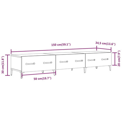 Tv Skříňka Černá 150 X 34,5 X 30 Cm Kompozitní Dřevo