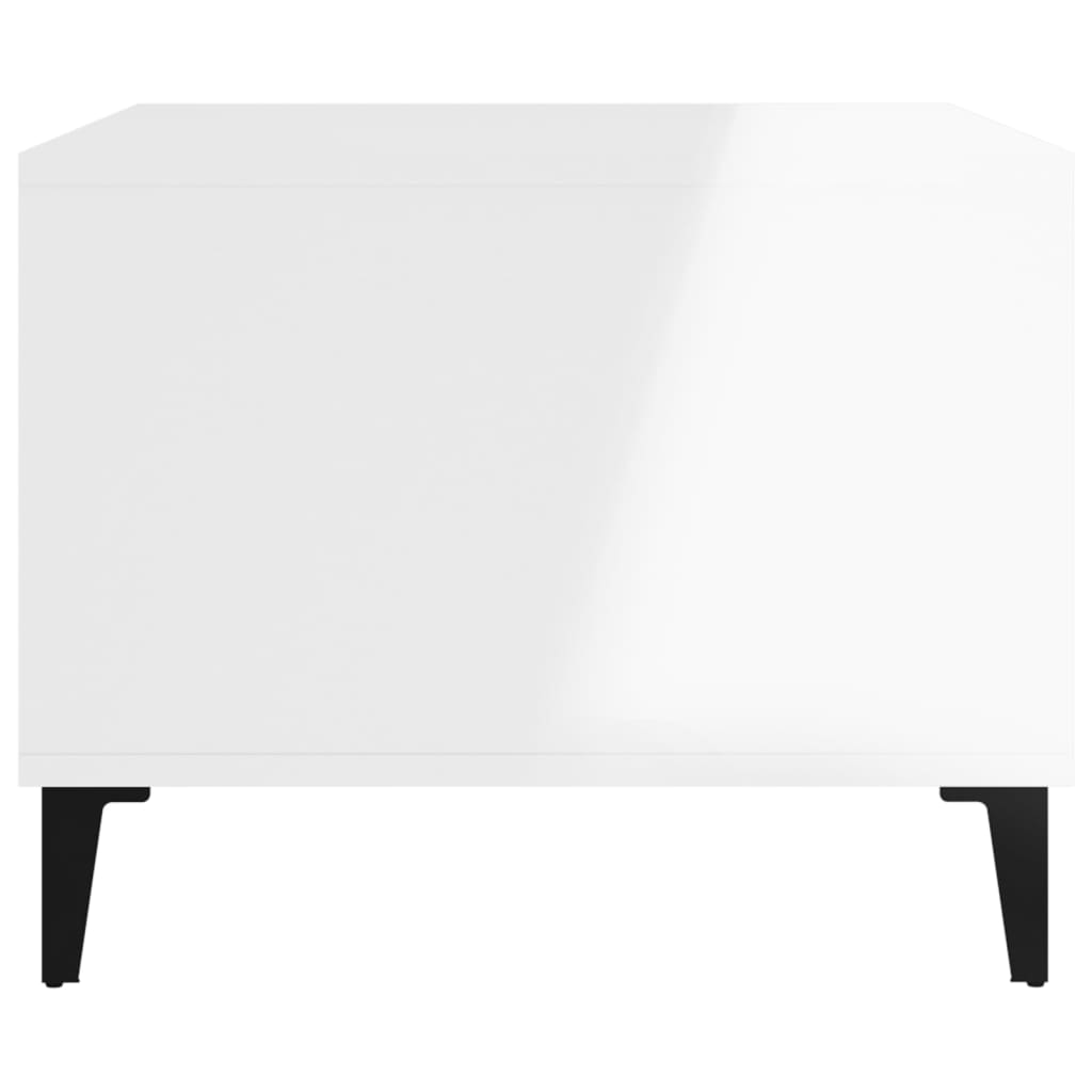 Konferenční Stolek Lesklý Bílý 60X50X40 Cm Kompozitní Dřevo