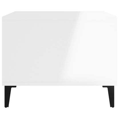 Konferenční Stolek Lesklý Bílý 60X50X40 Cm Kompozitní Dřevo