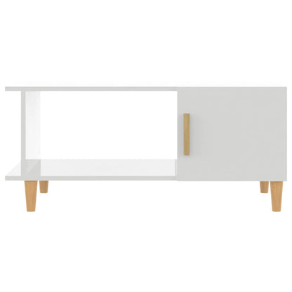 Konferenční Stolek Lesklý Bílý 90 X 50 X 40 Cm Kompozitní Dřevo