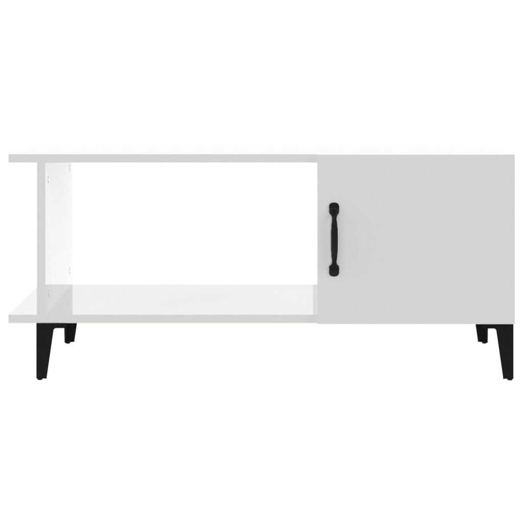 Konferenční Stolek Lesklý Bílý 90 X 50 X 40 Cm Kompozitní Dřevo
