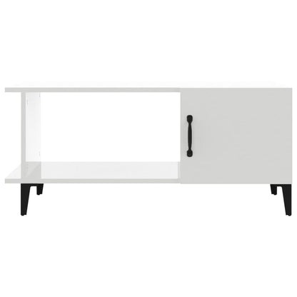 Konferenční Stolek Lesklý Bílý 90 X 50 X 40 Cm Kompozitní Dřevo