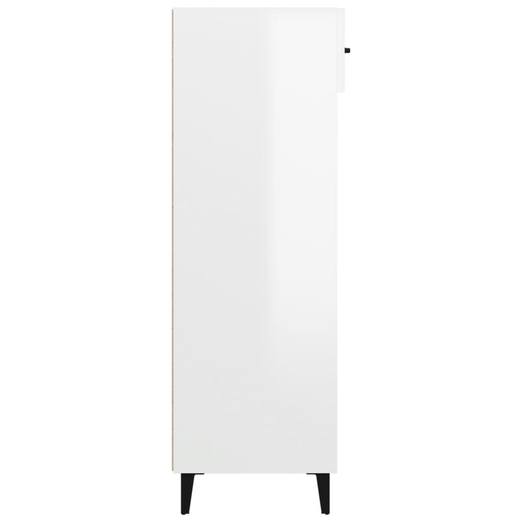 Botník Bílý S Vysokým Leskem 60 X 35 X 105 Cm Kompozitní Dřevo