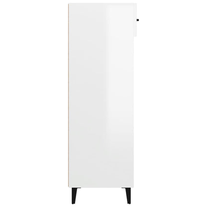 Botník Bílý S Vysokým Leskem 60 X 35 X 105 Cm Kompozitní Dřevo