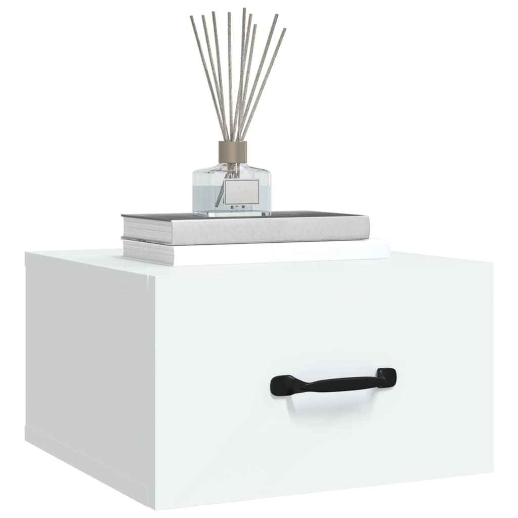 Nástěnný Noční Stolek Bílý 35 X 35 X 20 Cm