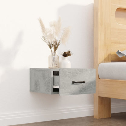 Nástěnný Noční Stolek Betonově Šedý 35 X 35 X 20 Cm