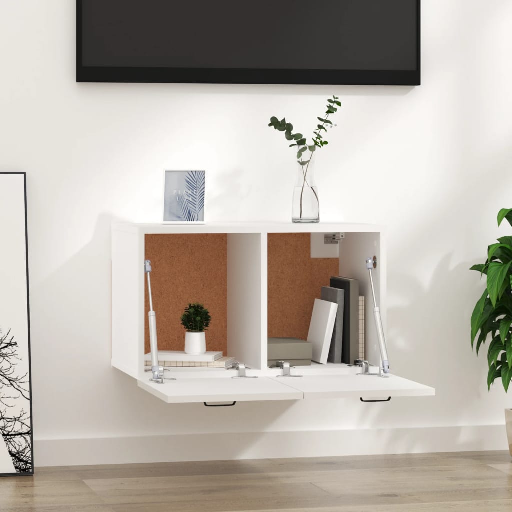 Nástěnná Skříňka Bílá 60 X 36,5 X 35 Cm Kompozitní Dřevo