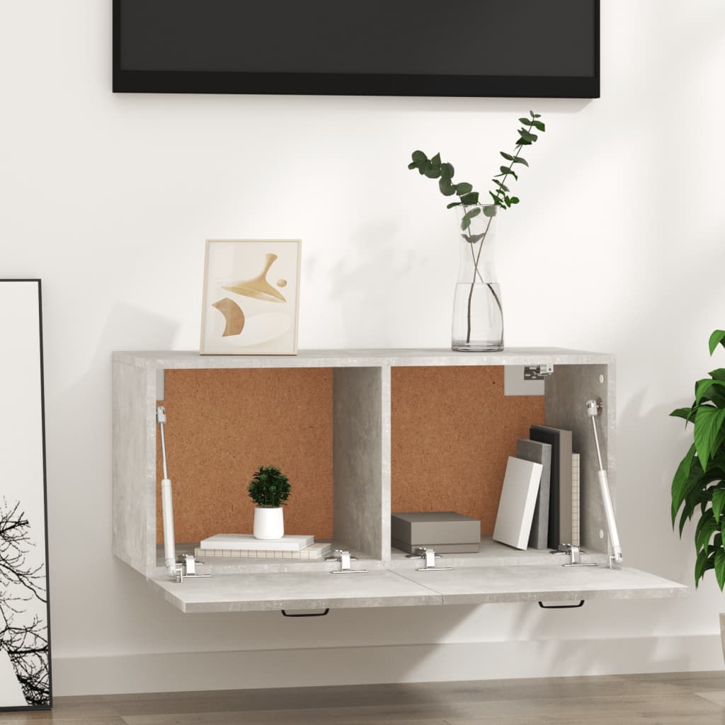 Nástěnná Skříňka Betonově Šedá 80X36,5X35 Cm Kompozitní Dřevo