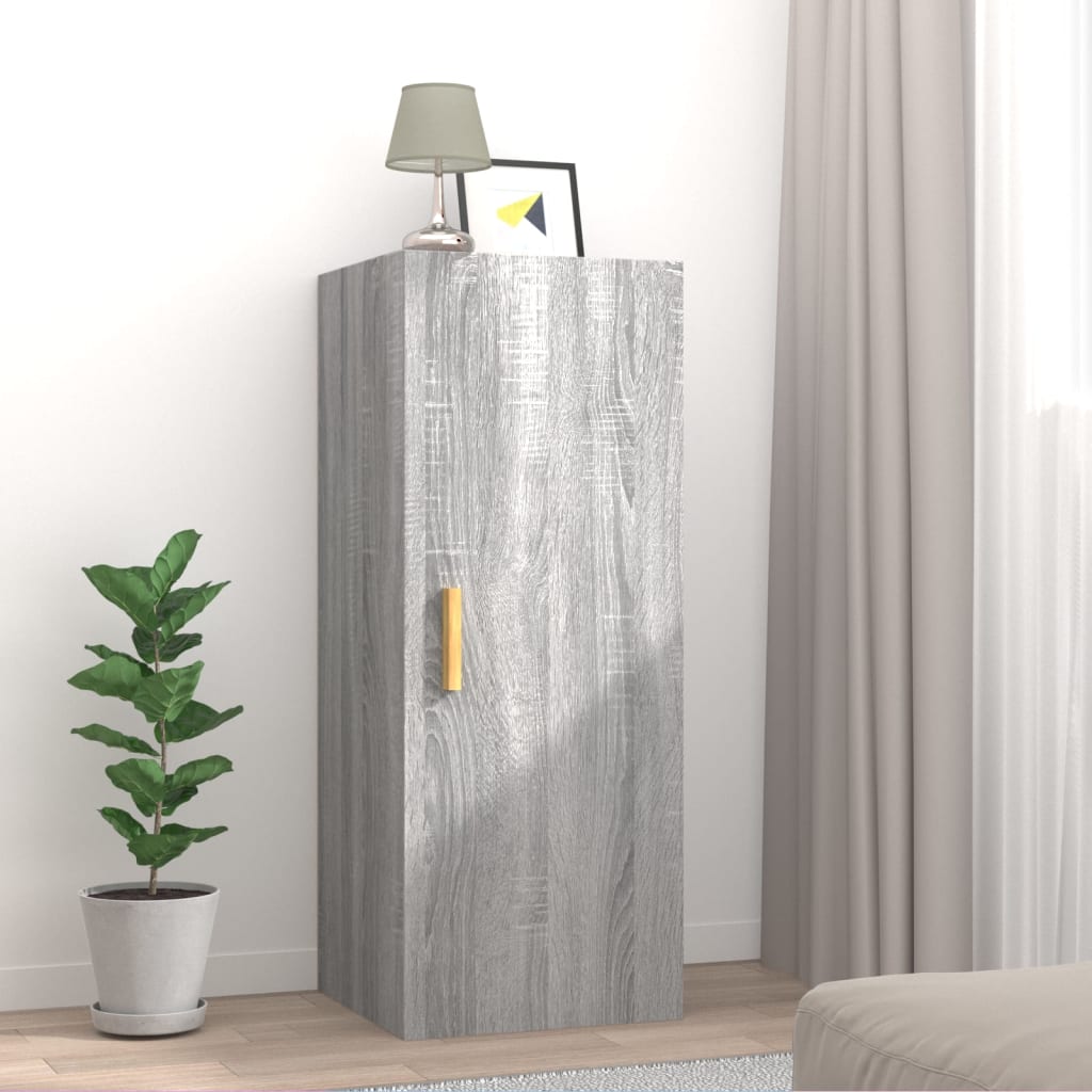 Nástěnná Skříňka Betonově Šedá 34,5X34X90 Cm Kompozitní Dřevo