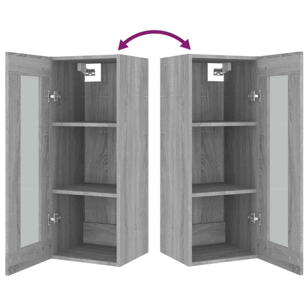 Závěsná Nástěnná Skříňka Šedá Sonoma 34,5 X 34 X 90 Cm