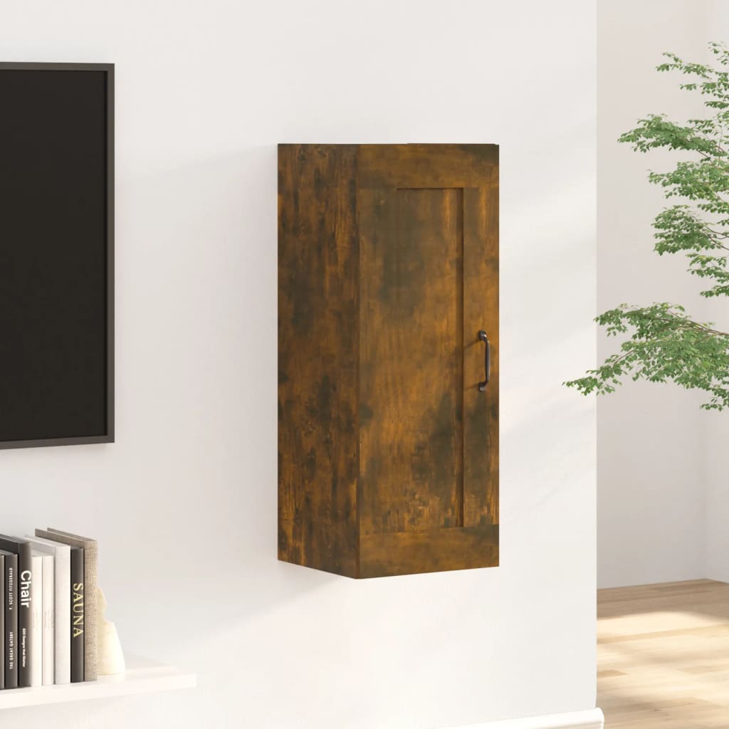 Závěsná Skříňka Kouřový Dub 35 X 34 X 90 Cm Kompozitní Dřevo
