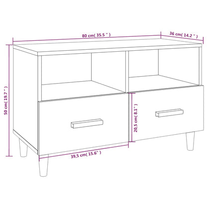 Tv Skříňka 80 X 36 X 50 Cm Kompozitní Dřevo