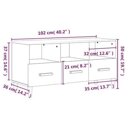 Tv Skříňka 102 X 36 X 50 Cm Kompozitní Dřevo