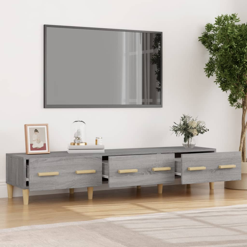Tv Skříňka Šedá Sonoma 150 X 34,5 X 30 Cm Kompozitní Dřevo