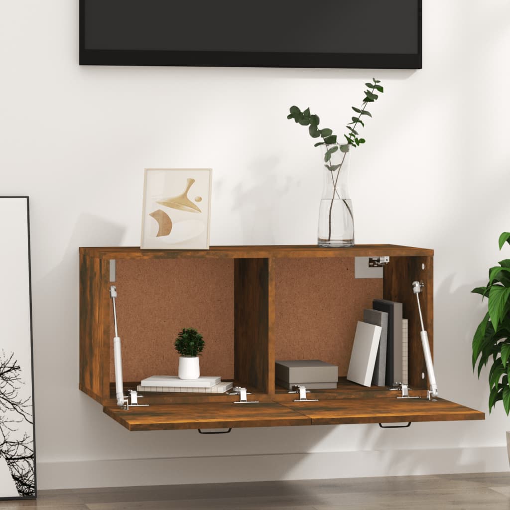Nástěnná Skříňka Kouřový Dub 80 X 35 X 36,5 Cm Kompozitní Dřevo