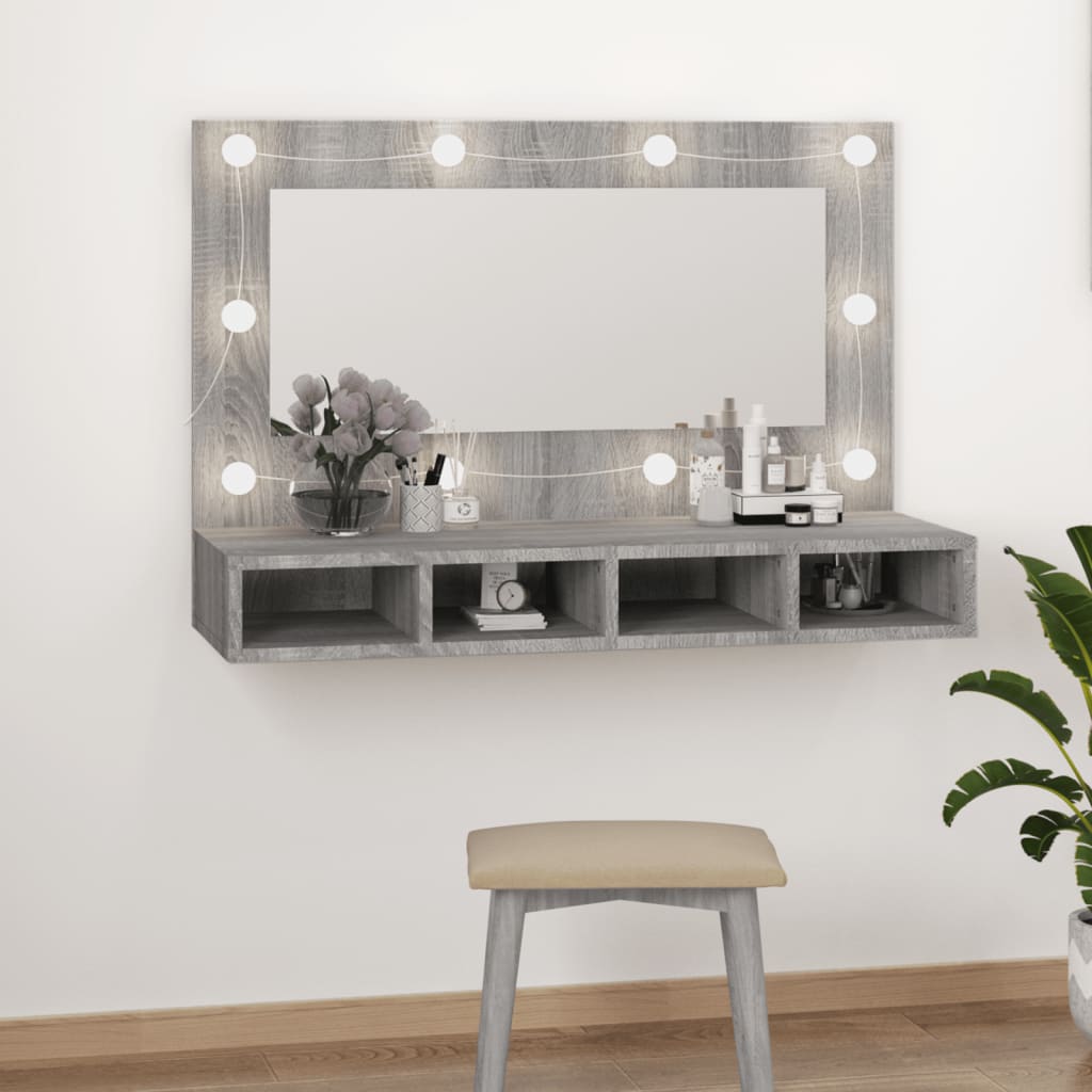 Zrcadlová Skříňka S Led 90 X 31,5 X 62 Cm
