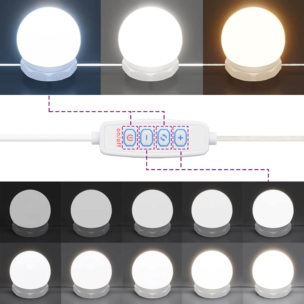 Toaletní Stolek S Led 96 X 40 X 142 Cm
