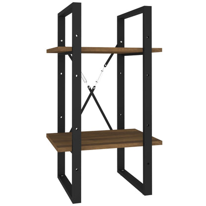 Knihovna Se 2 Policemi 40X30X Hnědý Dub