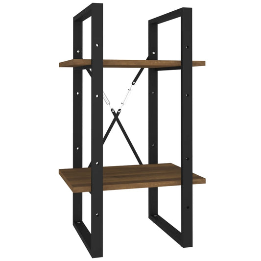 Knihovna Se 2 Policemi 40X30X Hnědý Dub