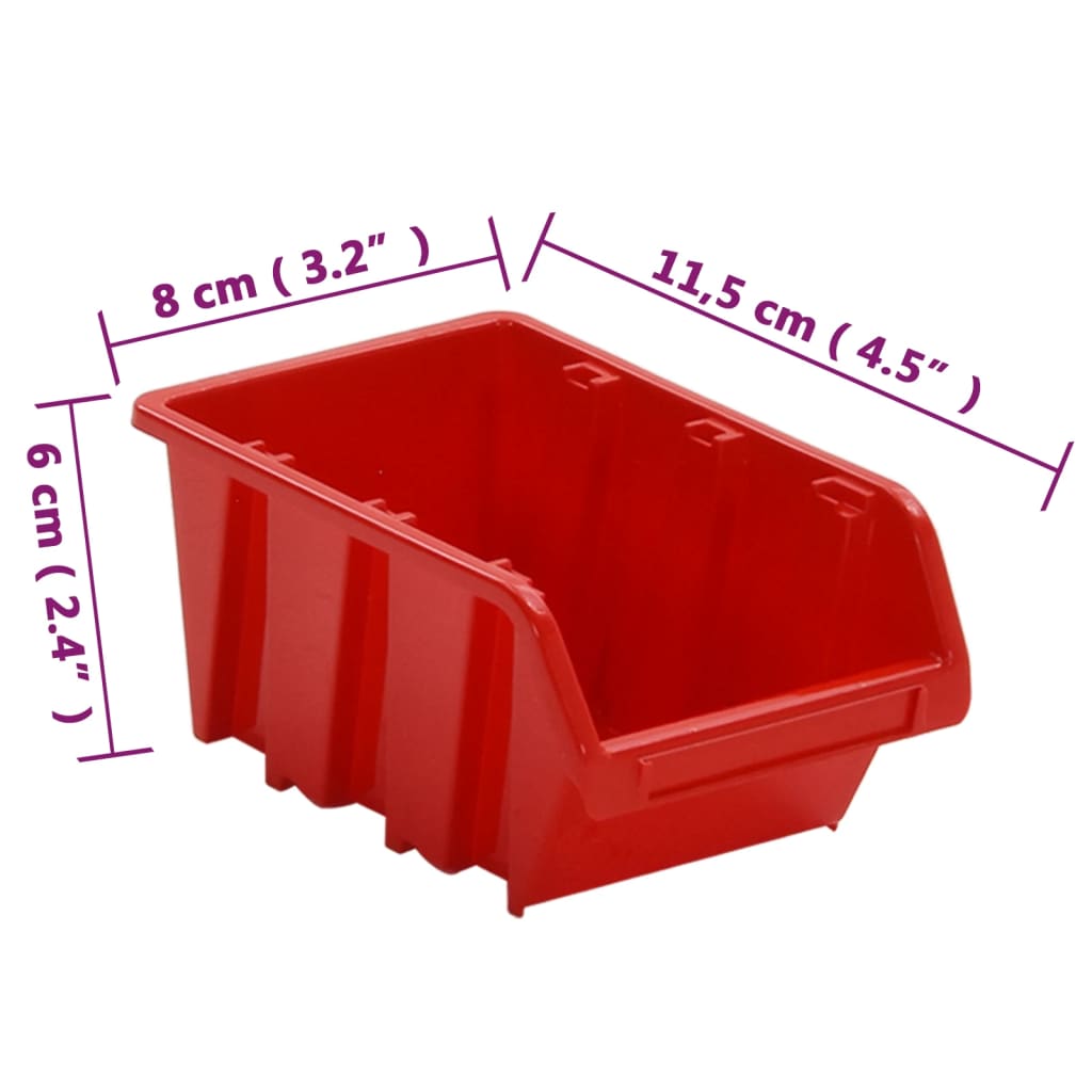 26Dílná Sada Dílenských Polic Červená A Černá 77 X 39 Cm Pp