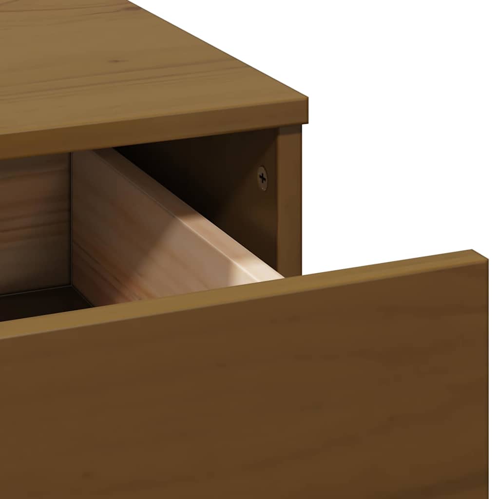 Set Toaletního Stolku S Led Medově Hnědý Masivní Borovice