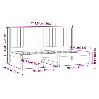 Válenda Bez Matrace 90 X 200 Cm Masivní Borovice