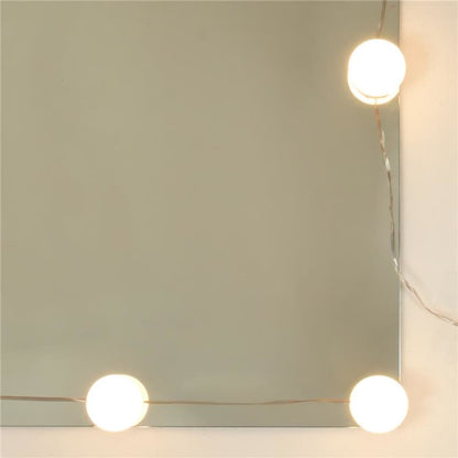 Set Toaletního Stolku S Led Černý Kompozitní Dřevo
