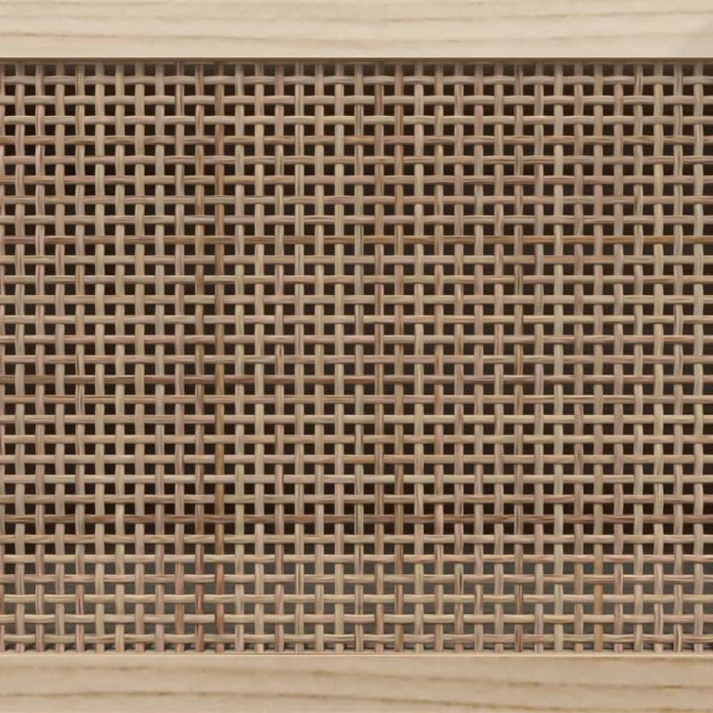 Tv Stolek 80X30X40 Cm Masivní Borovice A Přírodní Ratan