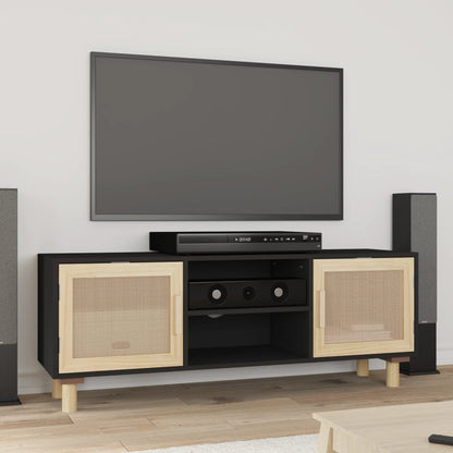Tv Stolek 105X30X40 Cm Masivní Borovice A Přírodní Ratan