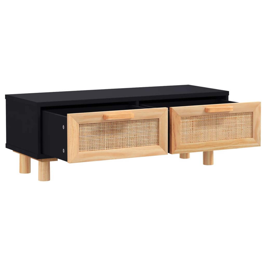 Konferenční Stolek Černý 80X40X30 Cm Kompozitní A Borové Dřevo