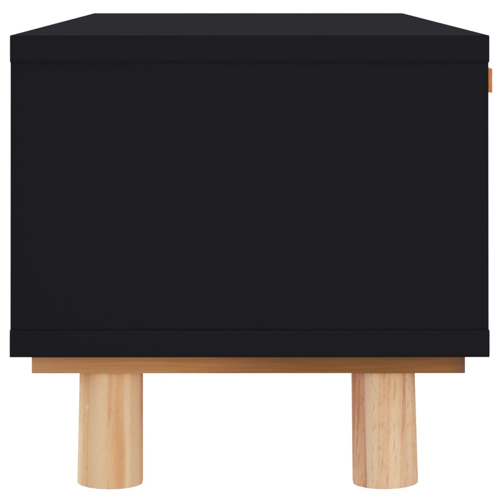 Konferenční Stolek Černý 80X40X30 Cm Kompozitní A Borové Dřevo