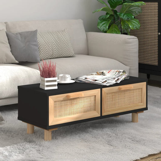 Konferenční Stolek Černý 80X40X30 Cm Kompozitní A Borové Dřevo