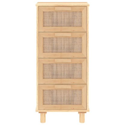 Příborník Hnědý 40X30X90 Cm Masivní Borovice A Přírodní Ratan
