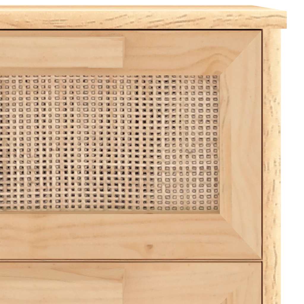 Příborník Hnědý 40X30X90 Cm Masivní Borovice A Přírodní Ratan