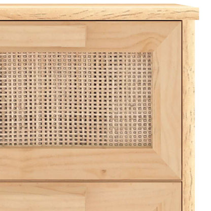 Příborník Hnědý 40X30X90 Cm Masivní Borovice A Přírodní Ratan