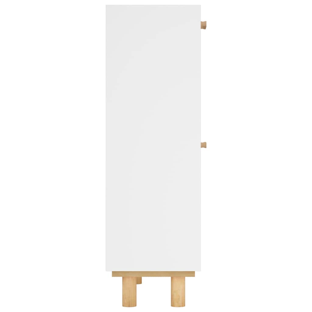 Botník Bílý 52 X 25 X Kompozitní Dřevo A Přírodní Ratan Bílá