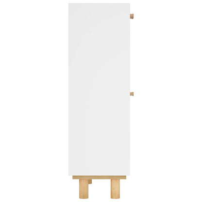 Botník Bílý 52 X 25 X Kompozitní Dřevo A Přírodní Ratan Bílá