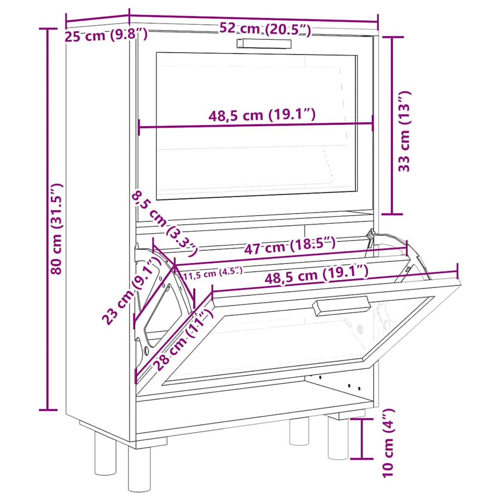 Botník Hnědý 52 X 25 X Kompozitní Dřevo A Přírodní Ratan Hnědá