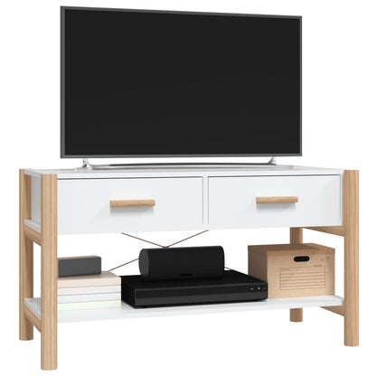 Tv Stolek Bílý 82 X 38 X 45 Cm Kompozitní Dřevo
