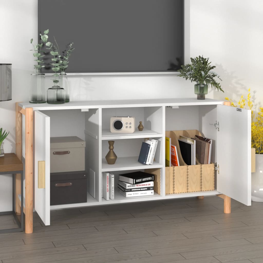 Příborník Bílý 107 X 38 X 60 Cm Kompozitní Dřevo
