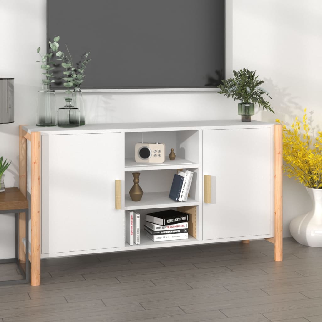 Příborník Bílý 107 X 38 X 60 Cm Kompozitní Dřevo