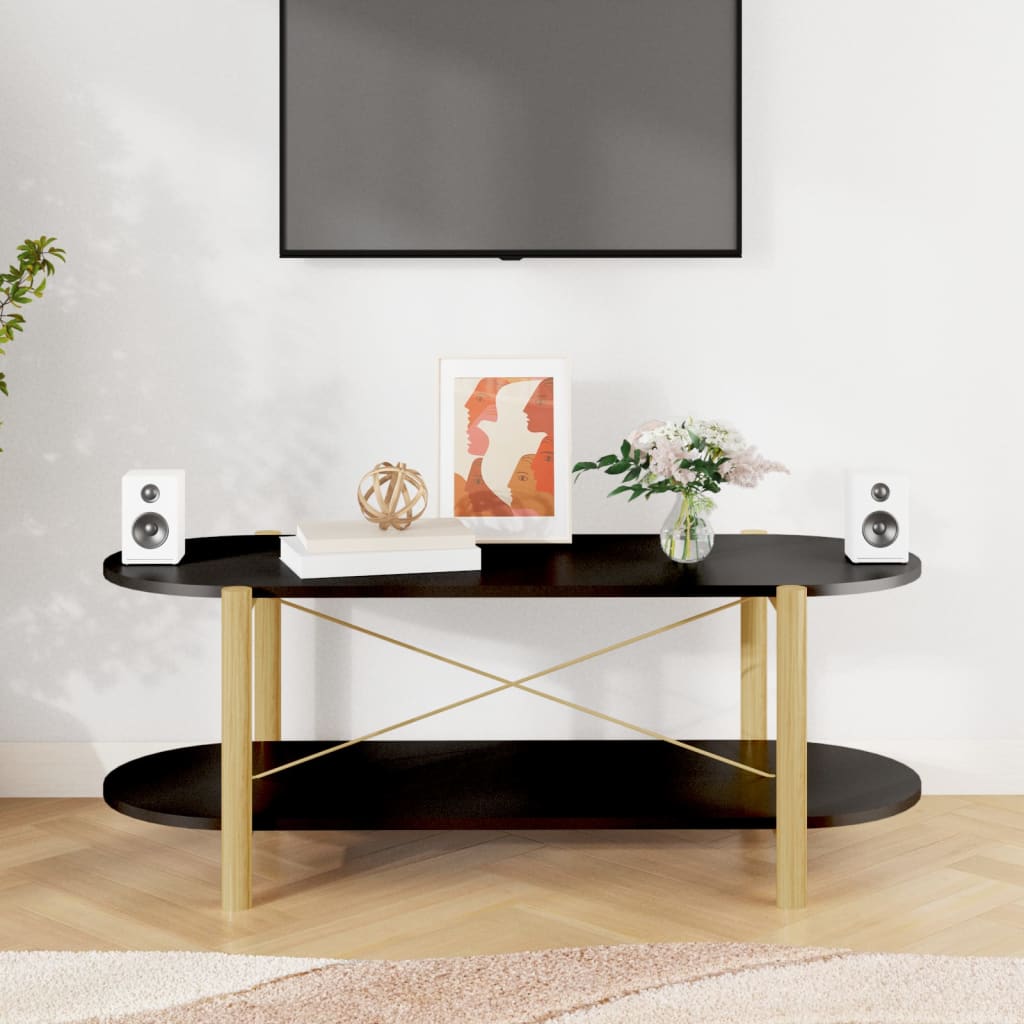 Konferenční Stolek Černý 110 X 48 X 40 Cm Kompozitní Dřevo