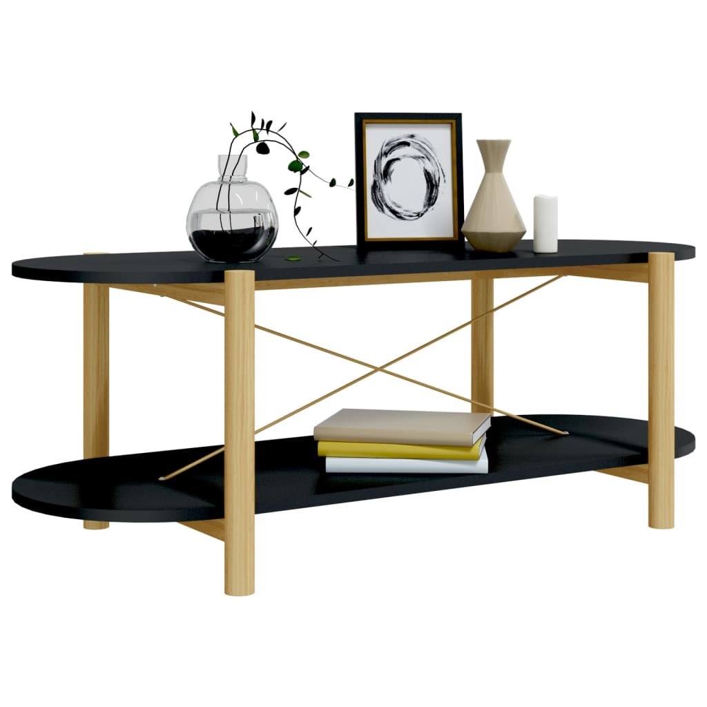Konferenční Stolek Černý 110 X 48 X 40 Cm Kompozitní Dřevo