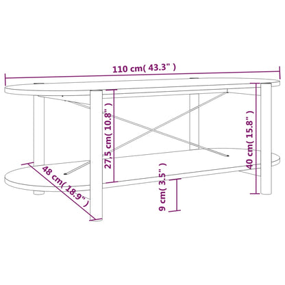 Konferenční Stolek Černý 110 X 48 X 40 Cm Kompozitní Dřevo