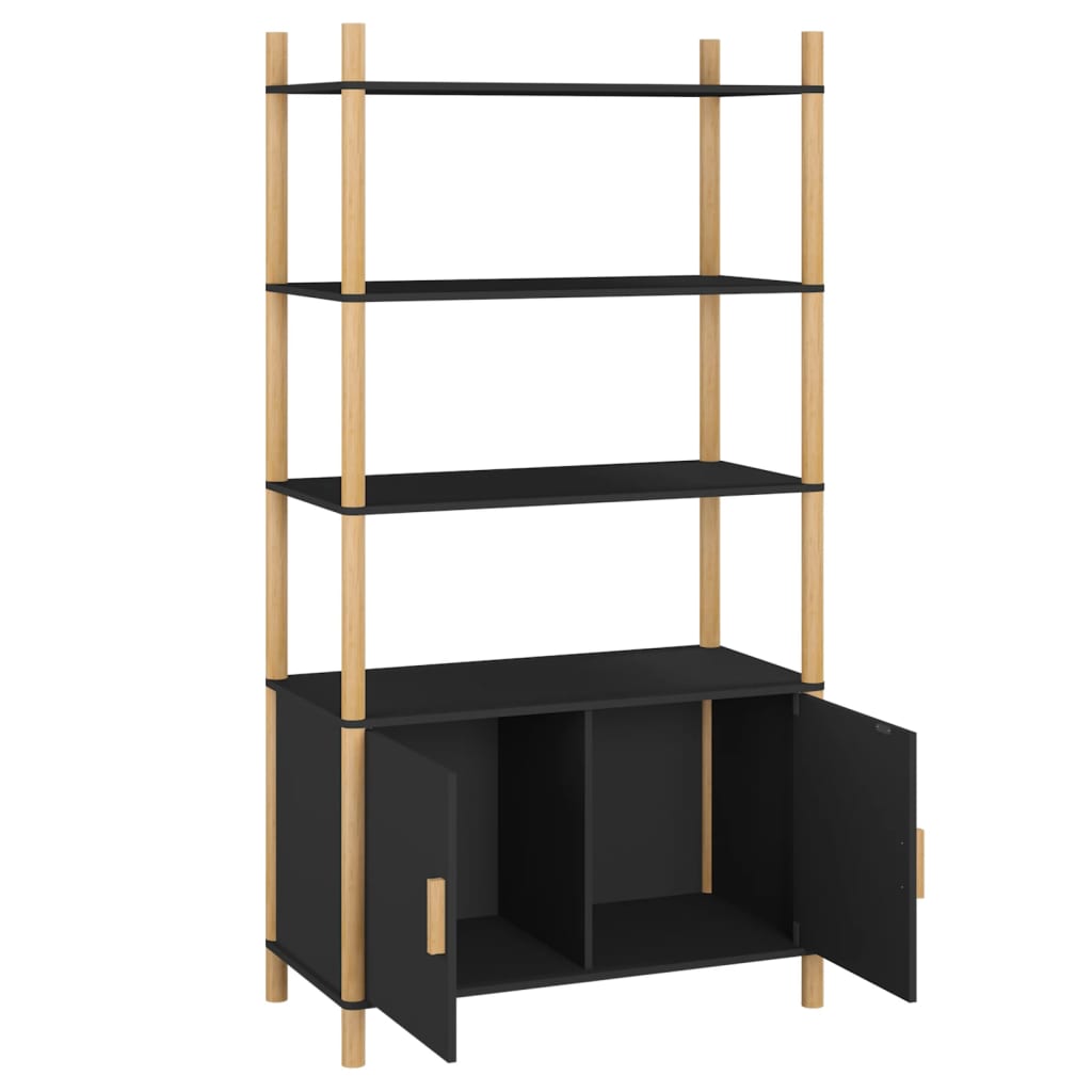 Skříň Highboard Černá 80X40X153 Cm Kompozitní Dřevo