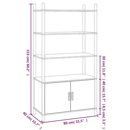 Skříň Highboard Černá 80X40X153 Cm Kompozitní Dřevo